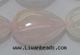 CRQ241 15.5 inches 18*25mm flat teardrop rose quartz beads