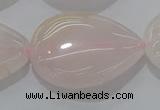 CRQ242 15.5 inches 22*30mm flat teardrop rose quartz beads