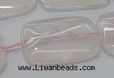 CRQ246 15.5 inches 18*25mm rectangle rose quartz beads wholesale