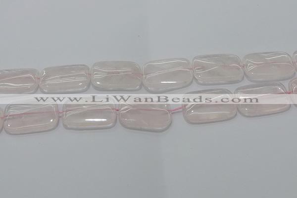 CRQ246 15.5 inches 18*25mm rectangle rose quartz beads wholesale