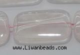 CRQ247 15.5 inches 22*30mm rectangle rose quartz beads wholesale