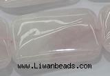 CRQ248 15.5 inches 30*40mm rectangle rose quartz beads wholesale