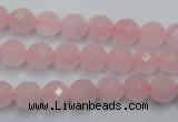 CRQ263 15.5 inches 8mm faceted round rose quartz beads