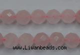 CRQ265 15.5 inches 10mm faceted round rose quartz beads