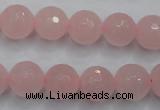 CRQ266 15.5 inches 12mm faceted round rose quartz beads