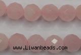 CRQ267 15.5 inches 12mm faceted round rose quartz beads