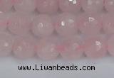 CRQ282 15.5 inches 8mm faceted round rose quartz beads wholesale