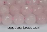 CRQ283 15.5 inches 10mm faceted round rose quartz beads wholesale