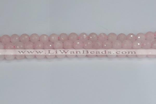 CRQ283 15.5 inches 10mm faceted round rose quartz beads wholesale