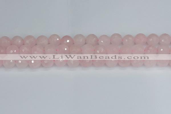 CRQ284 15.5 inches 12mm faceted round rose quartz beads