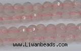 CRQ288 15.5 inches 4mm faceted round rose quartz gemstone beads