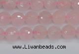 CRQ289 15.5 inches 6mm faceted round rose quartz gemstone beads