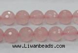 CRQ30 15.5 inches 10mm faceted round natural rose quartz beads