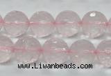 CRQ33 15.5 inches 14mm faceted round natural rose quartz beads