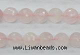 CRQ34 15.5 inches 10mm faceted round natural rose quartz beads