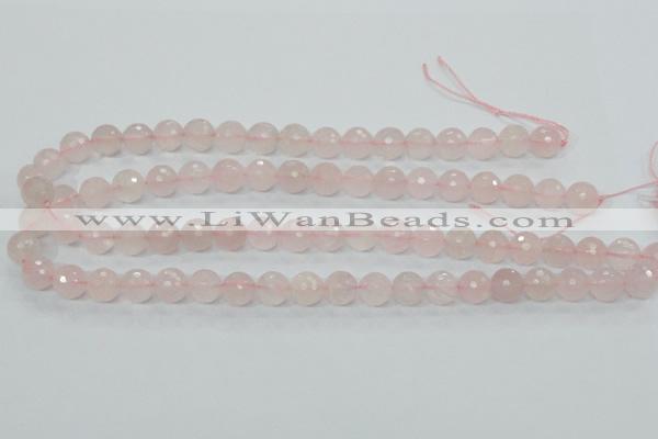 CRQ34 15.5 inches 10mm faceted round natural rose quartz beads