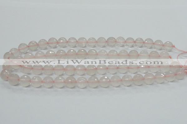 CRQ35 15.5 inches 12mm faceted round natural rose quartz beads