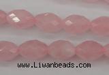 CRQ352 15.5 inches 10*14mm faceted rice rose quartz beads