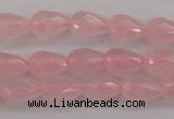 CRQ355 15.5 inches 6*9mm faceted teardrop rose quartz beads