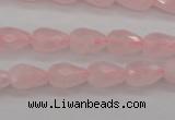 CRQ356 15.5 inches 8*12mm faceted teardrop rose quartz beads