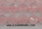 CRQ368 15.5 inches 8*8mm faceted diamond rose quartz beads