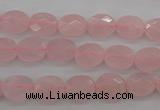 CRQ372 15.5 inches 8*10mm faceted oval rose quartz beads wholesale