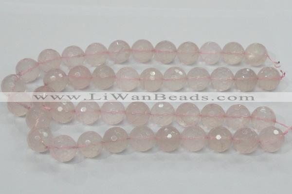 CRQ38 15.5 inches 18mm faceted round natural rose quartz beads