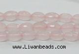 CRQ39 15.5 inches 6*10mm faceted rice natural rose quartz beads