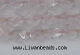 CRQ401 15.5 inches 6mm faceted nuggets rose quartz beads