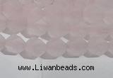 CRQ406 15.5 inches 6mm faceted nuggets matte rose quartz beads