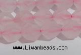 CRQ407 15.5 inches 8mm faceted nuggets matte rose quartz beads