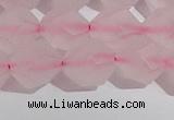 CRQ409 15.5 inches 12mm faceted nuggets matte rose quartz beads