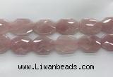 CRQ429 30*35mm - 35*45mm faceted octagonal rose quartz beads