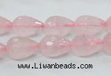 CRQ43 15.5 inches 10*14mm faceted teardrop natural rose quartz beads