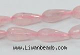 CRQ44 15.5 inches 8*20mm faceted teardrop natural rose quartz beads