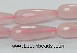 CRQ45 15.5 inches 10*30mm faceted teardrop natural rose quartz beads