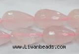 CRQ46 15.5 inches 14*20mm faceted teardrop natural rose quartz beads