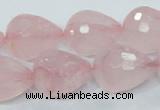 CRQ47 15.5 inches 16*20mm faceted teardrop natural rose quartz beads