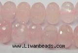 CRQ50 15.5 inches 10*16mm faceted rondelle natural rose quartz beads