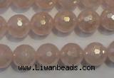 CRQ515 15.5 inches 14mm faceted round AB-color rose quartz beads