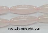 CRQ58 15.5 inches rice 10*30mm natural rose quartz beads wholesale