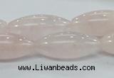 CRQ59 15.5 inches 12*30mm rice natural rose quartz beads wholesale