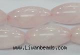 CRQ60 15.5 inches 15*30mm rice natural rose quartz beads wholesale