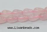 CRQ61 15.5 inches 8*10mm teardrop natural rose quartz beads wholesale