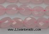 CRQ618 15.5 inches 8*10mm faceted oval rose quartz beads wholesale