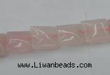 CRQ622 15.5 inches 12*12mm square rose quartz beads wholesale