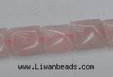 CRQ623 15.5 inches 14*14mm square rose quartz beads wholesale