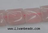 CRQ624 15.5 inches 16*16mm square rose quartz beads wholesale