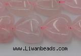 CRQ633 15.5 inches 20*20mm heart rose quartz beads wholesale