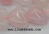 CRQ634 15.5 inches 22*22mm heart rose quartz beads wholesale